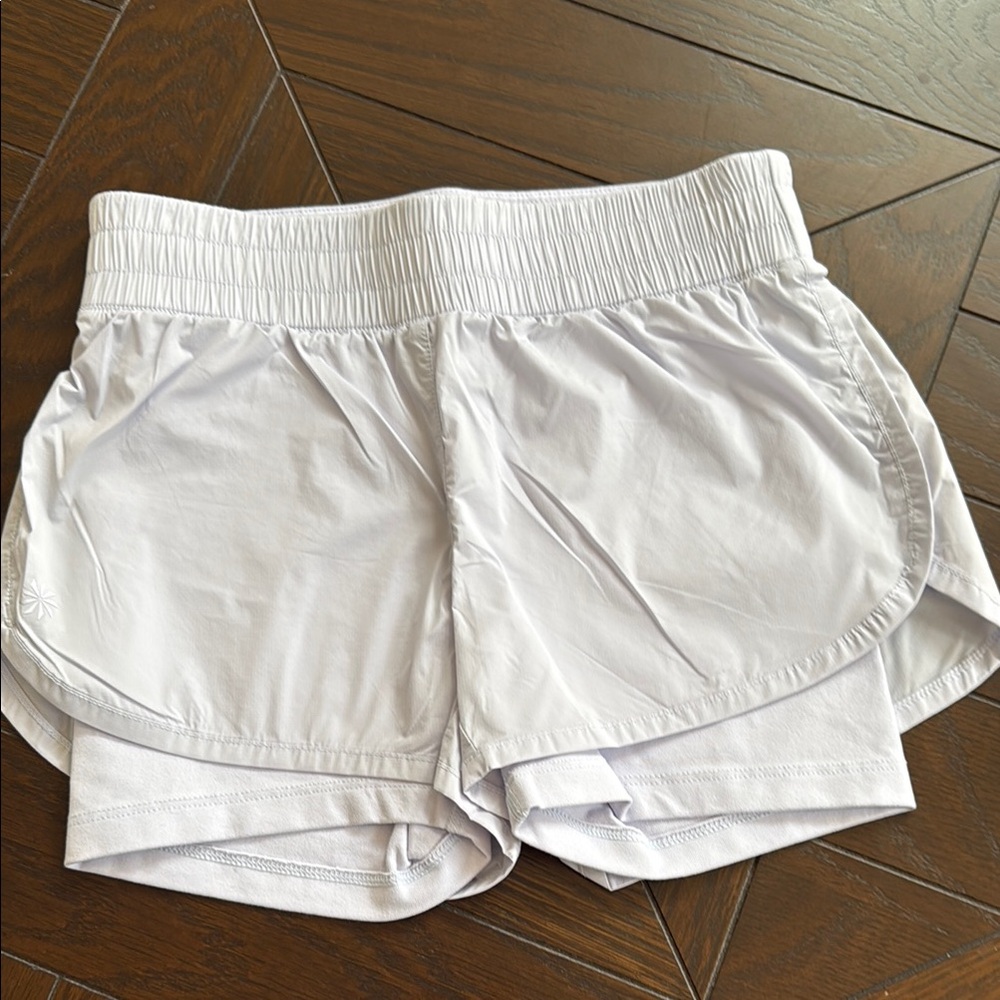 Athleta Girl lavender Athletic Shorts Lightweight Elastic Waist Sz S/7 Like New